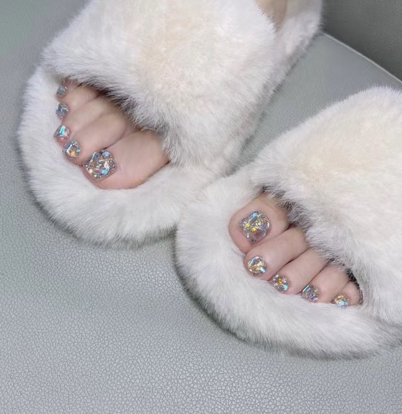 Rhinestone-Embellished Flip Flop Sandals Kalsten