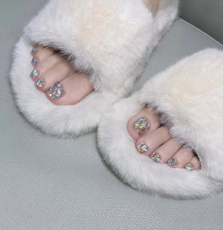 Rhinestone-Embellished Flip Flop Sandals Kalsten