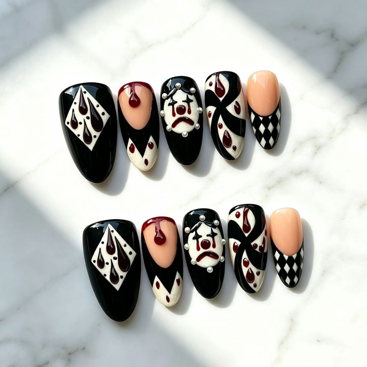 Artistic Press-On Nail Art Set with Intricate Patterns Kalsten
