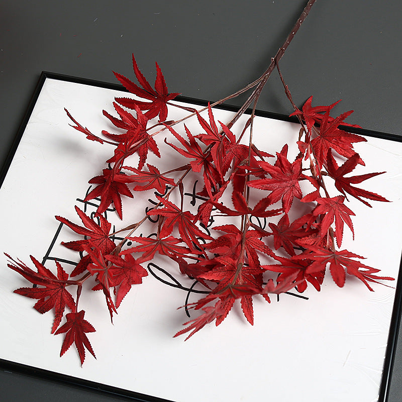 Decorative Faux Maple Leaf Stem for Home Decor