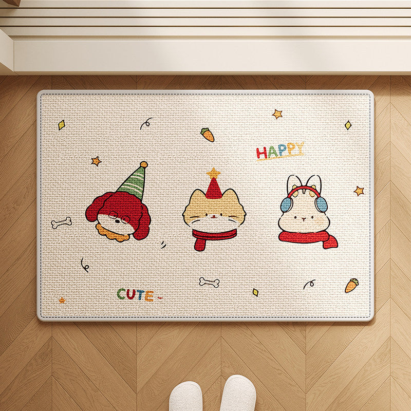 Cute Bunny-Themed Decorative Floor Mat