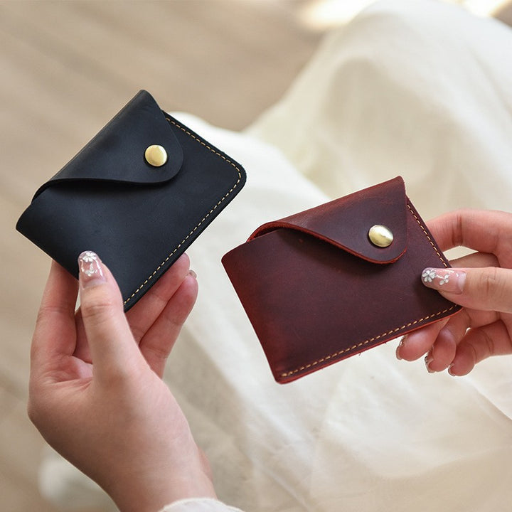 Premium Leather Buttoned Cardholder Kalsten