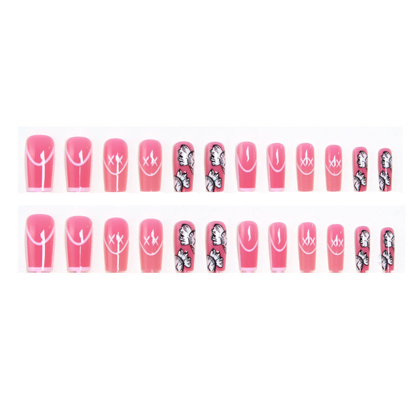 Creative nail art set with floral and graphic designs Kalsten