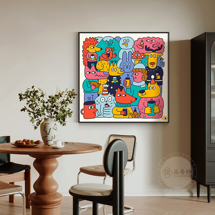 Colorful Cartoon Canvas Art