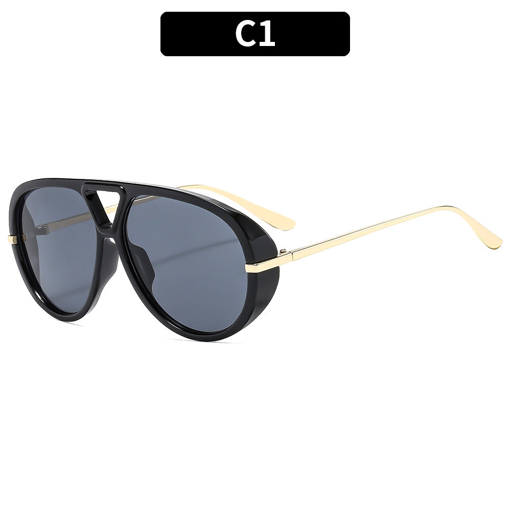 Oversized Aviator Sunglasses with Gradient Lenses