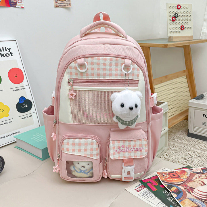 Trendy Checked Multifunctional Backpack