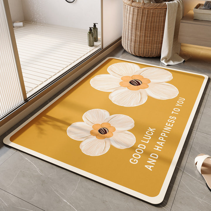 Decorative Floral Bath Mat Kalsten