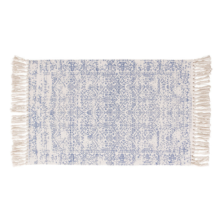 Woven vintage rug runner with fringes and oriental used look Kalsten