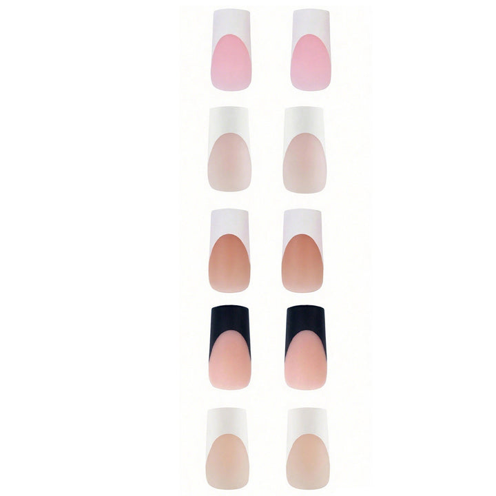 Modern French Tip Press-On Nails Kalsten