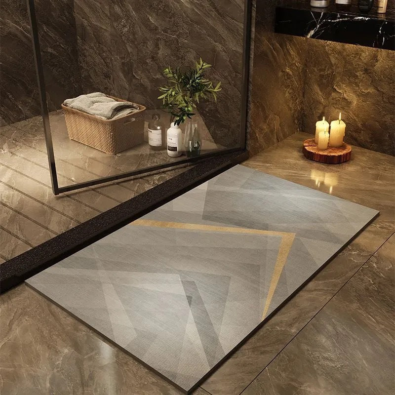 Modern Geometric Bath Mat Kalsten