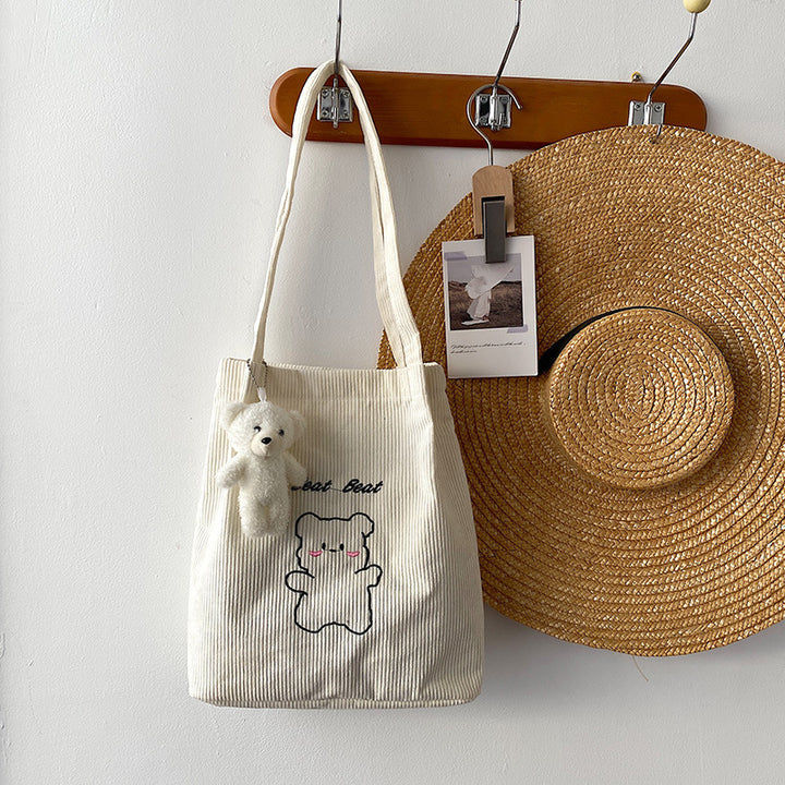 Cute Cartoon Bear Canvas Tote