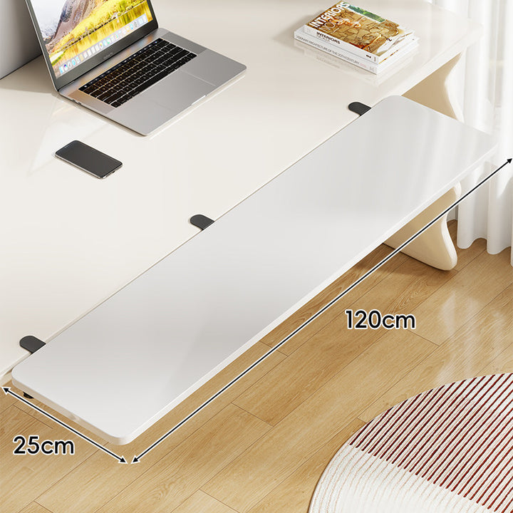 Under-Desk Sliding Keyboard Tray and Desk Extender with Smooth Glide Mount