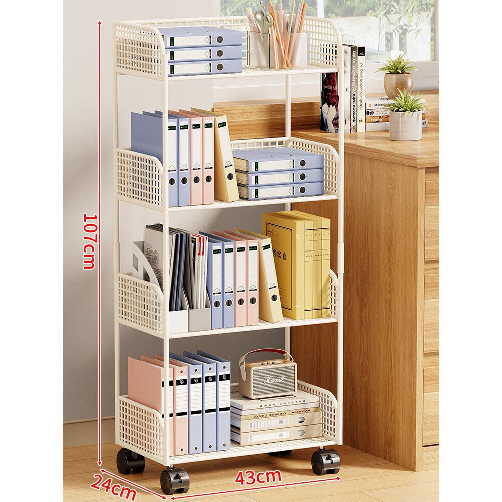 Three-Tier Rolling Mesh Storage Cart with Locking Casters