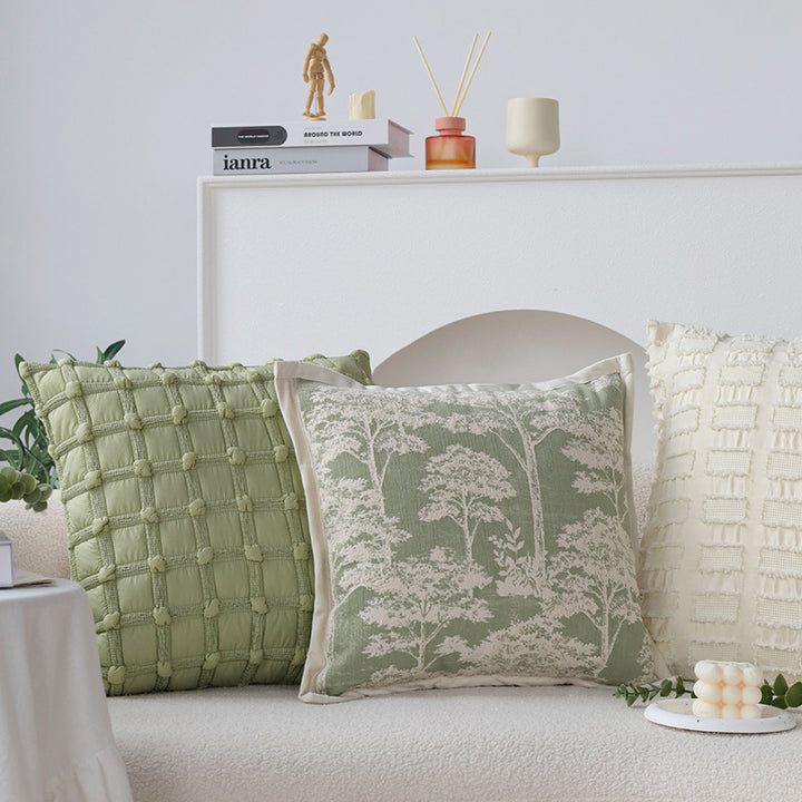 Square decorative cushion cover with textured chenille surface and concealed zipper Kalsten