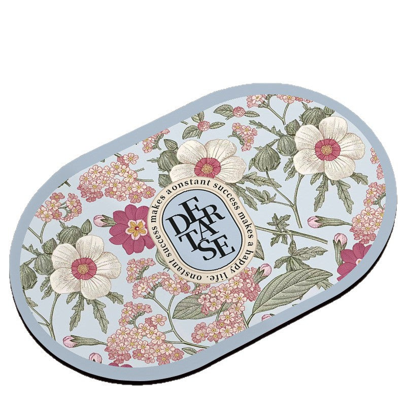 Oval Floral Bath Mat Kalsten