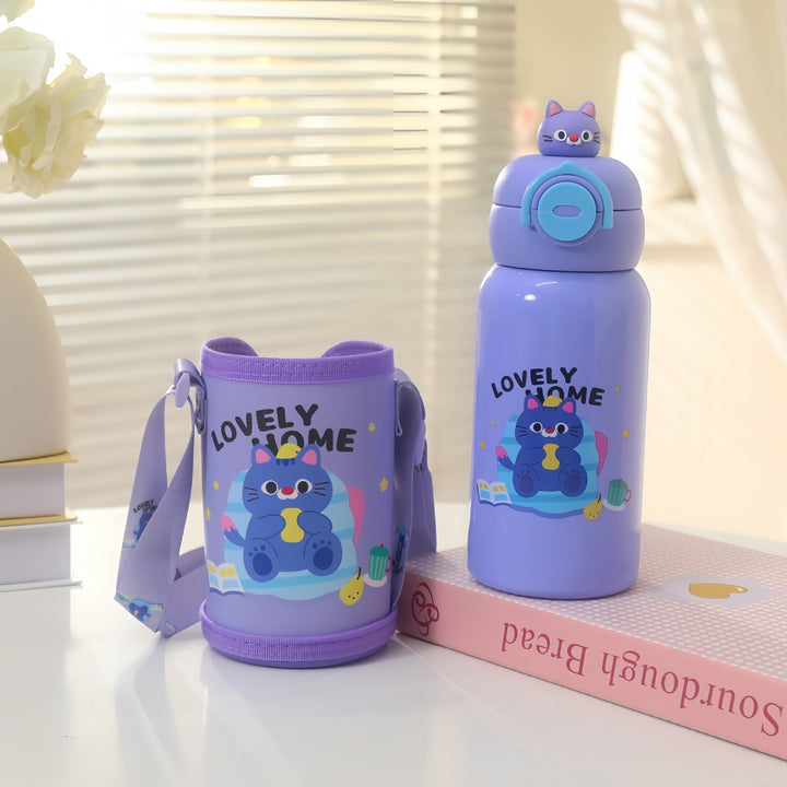Women’s insulated bottle with cute cat design Kalsten