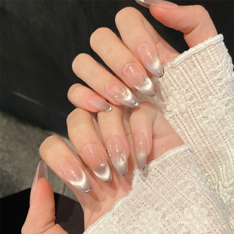 Decorative Press-On Nail Set with Glitter and Rhinestone Accents Kalsten