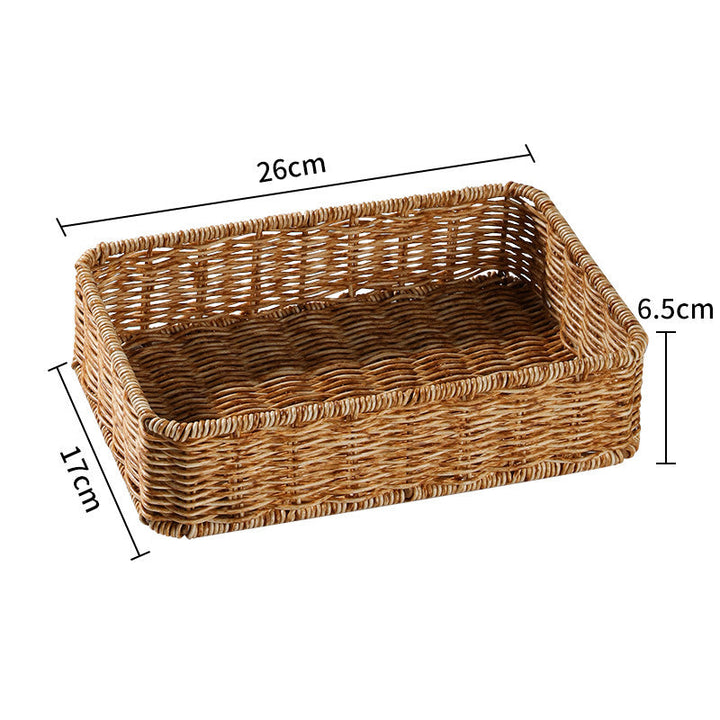 Handwoven Rectangular Wicker Storage Basket Kalsten