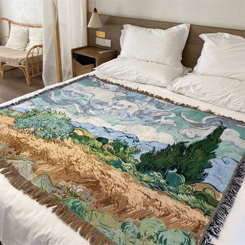 Artistic Landscape Tapestry Throw