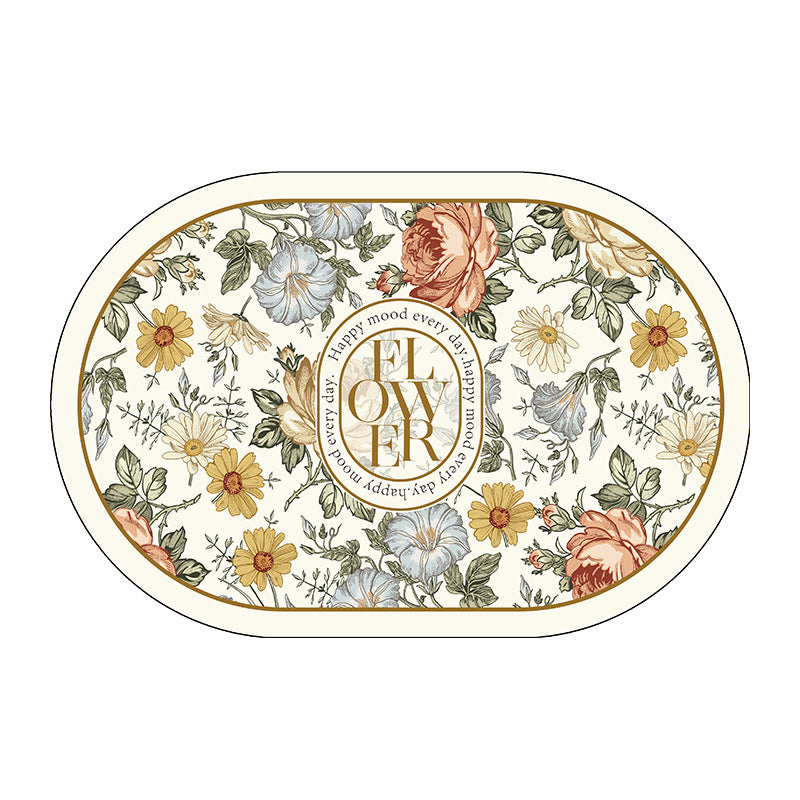 Floral Patterned Decorative Area Mat