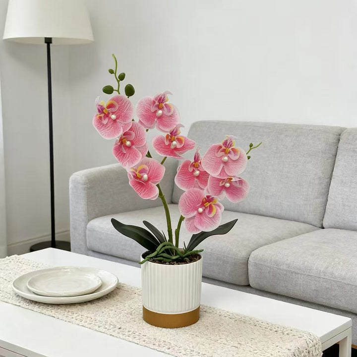 Elegant Artificial Pink Orchid Plant for Home Decor
