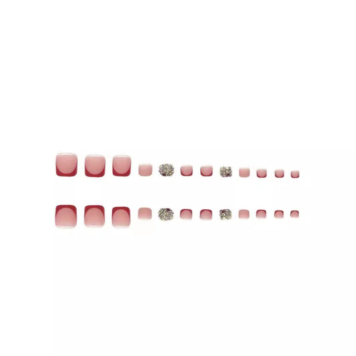 Decorative 3D Press-On Nail Art with Gemstone Accents Kalsten 1788434622