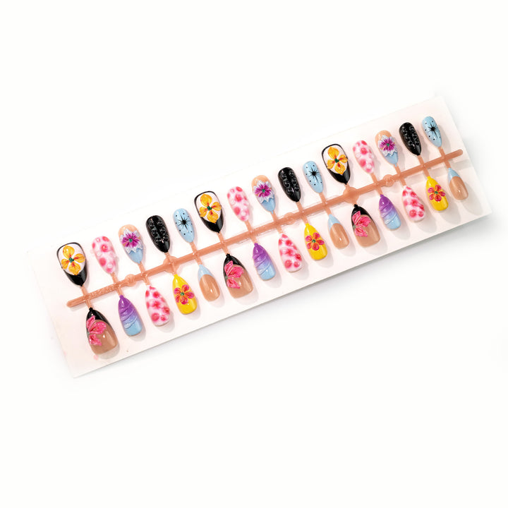 Artistic Floral-Designed Press-On Nail Collection
