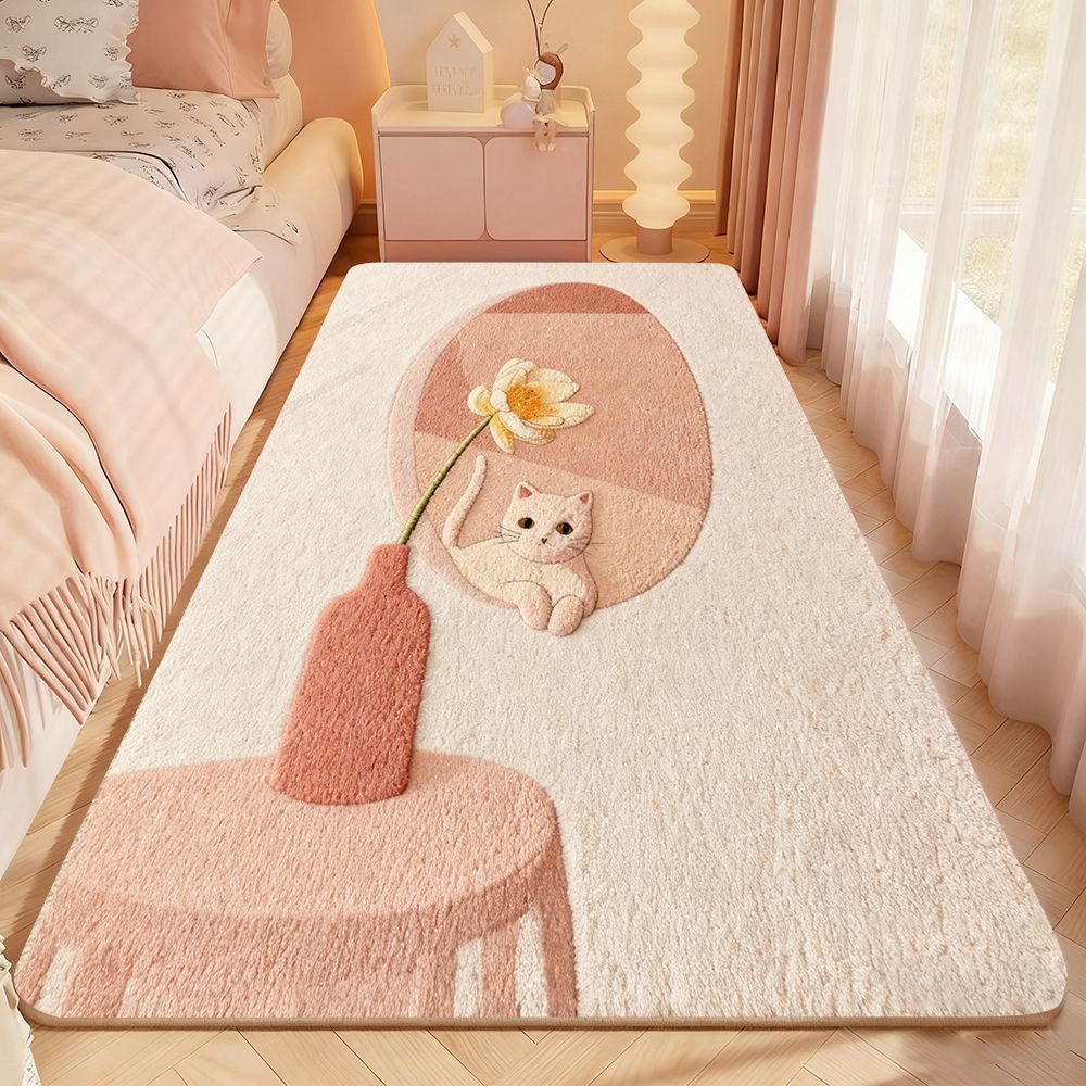 Playful Cat-Themed Plush Area Rug