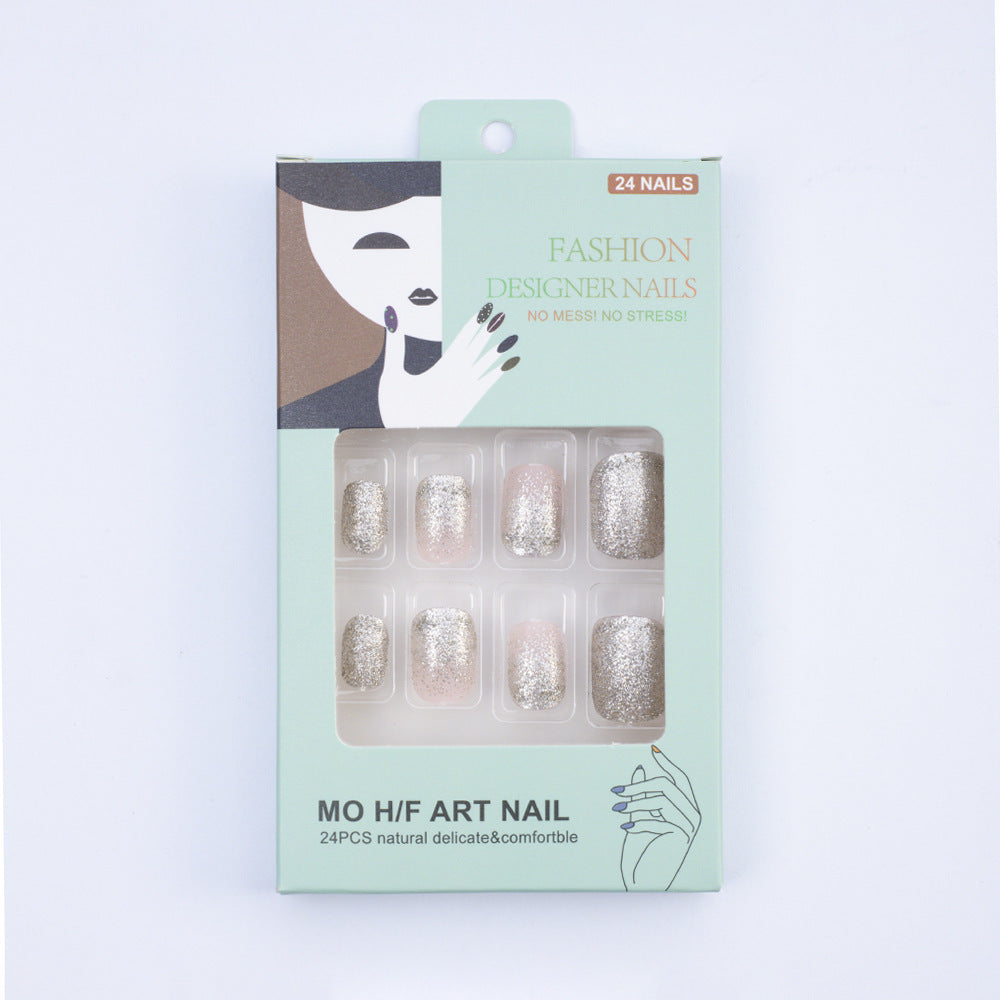 Elegant glitter pattern artificial nails Kalsten