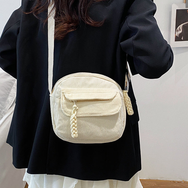 Textured Corduroy Crossbody Bag