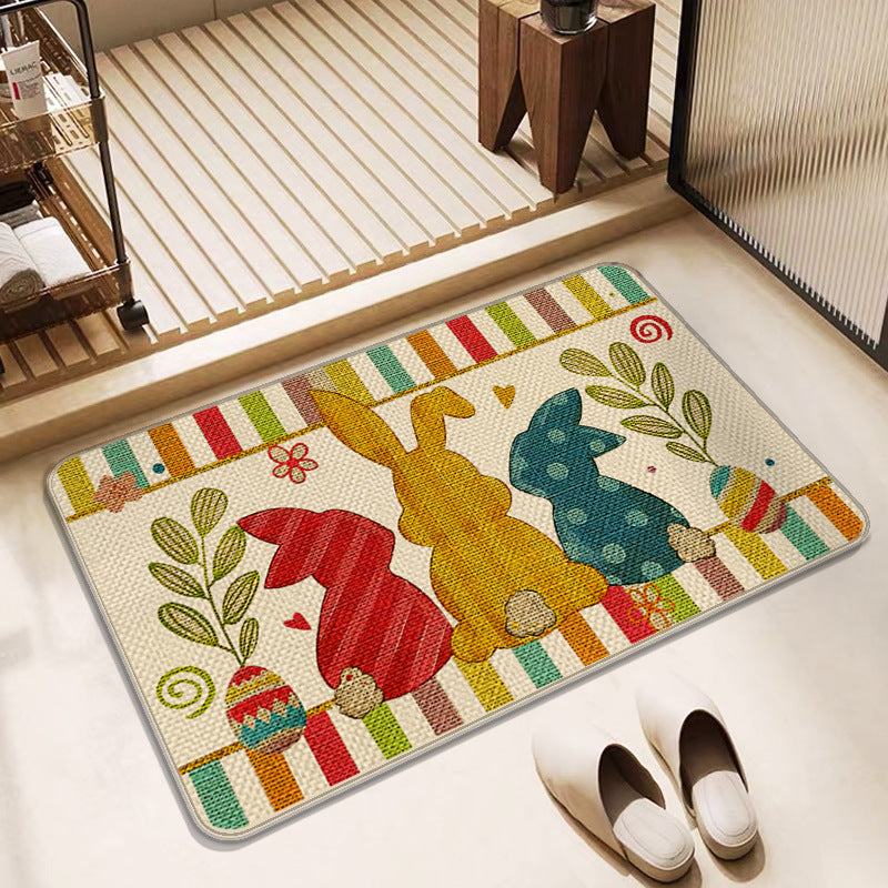 Colorful Paw Print Bath Mat