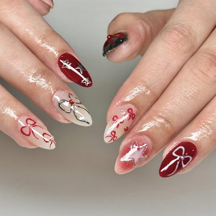 Artistic Nail Extensions with Festive Design Kalsten
