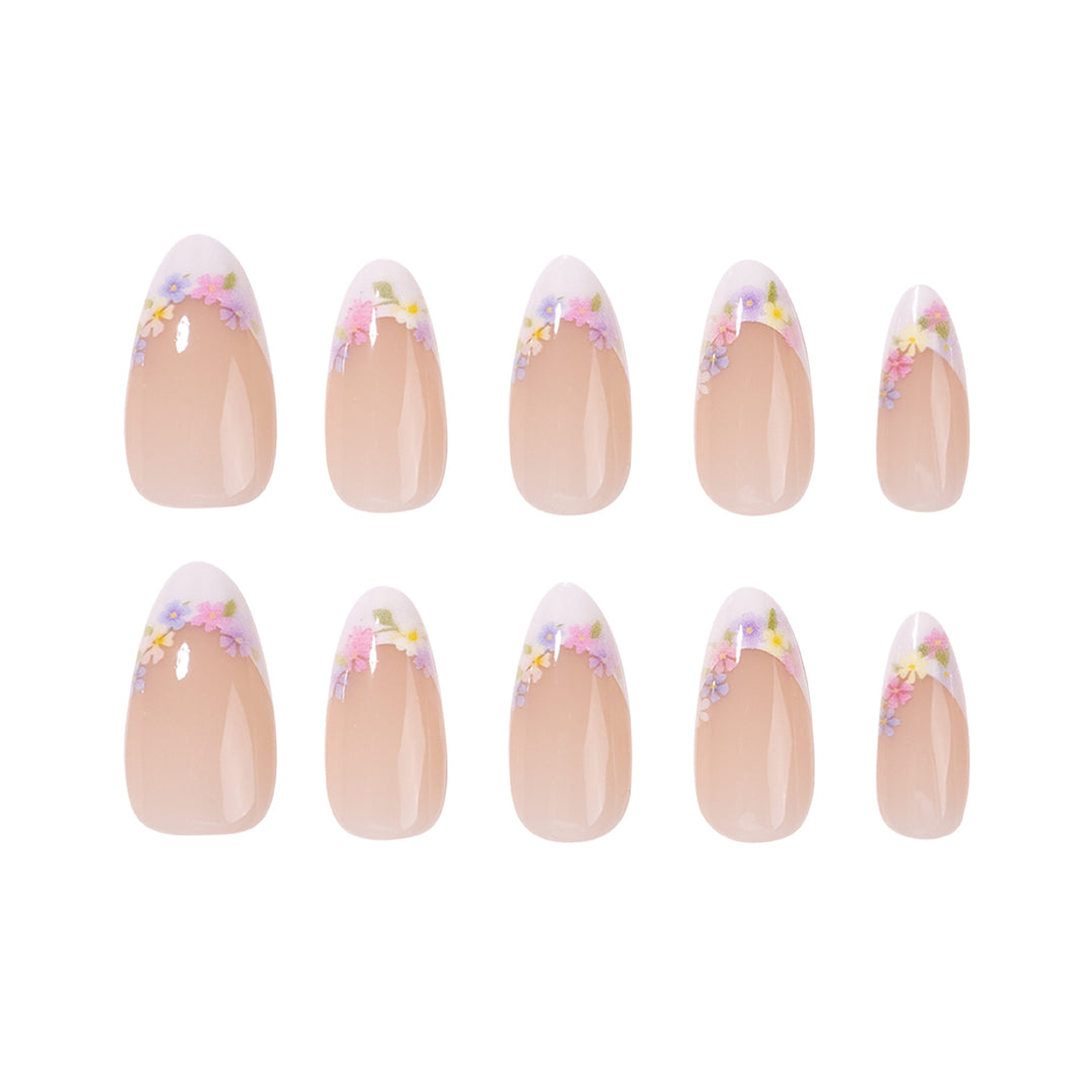 Stylish stiletto nails with floral design Kalsten