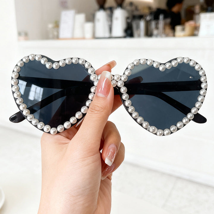 Heart-Shaped Pearl-Accent Sunglasses Kalsten