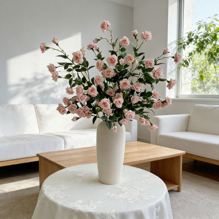 Lifelike Pink Rose Floral Arrangement