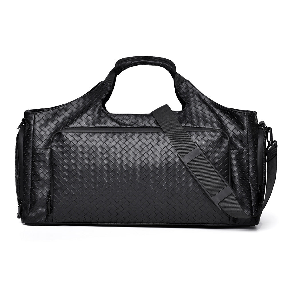 Woven Leather Travel Duffel Bag Kalsten