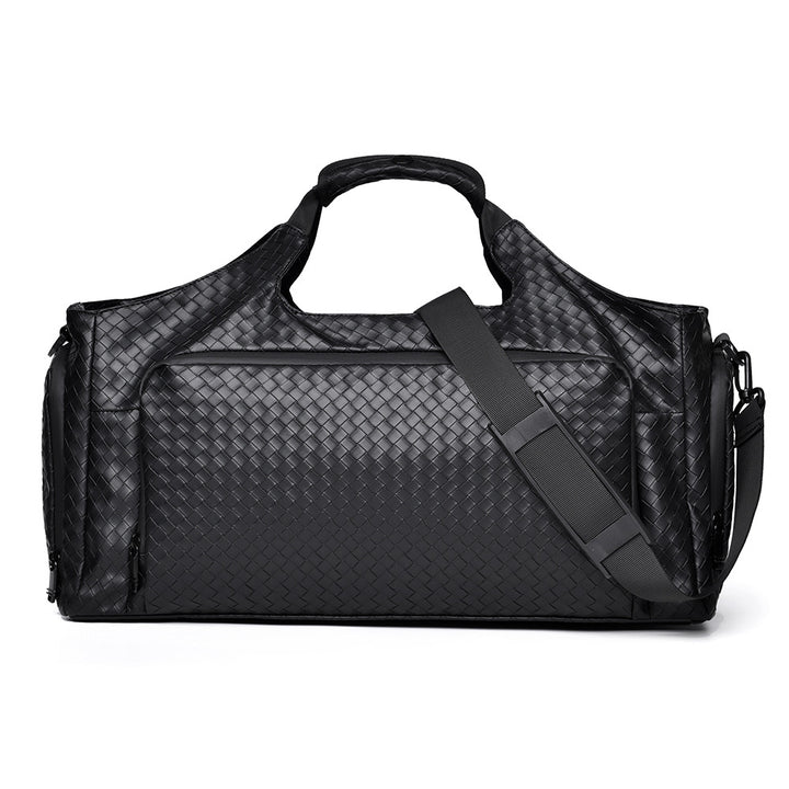 Woven Leather Travel Duffel Bag Kalsten