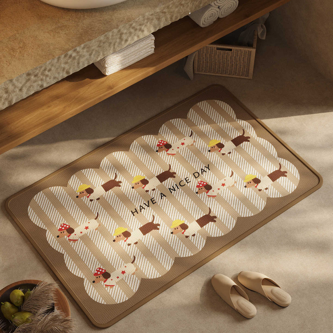 Playful Dog-Themed Bath Mat