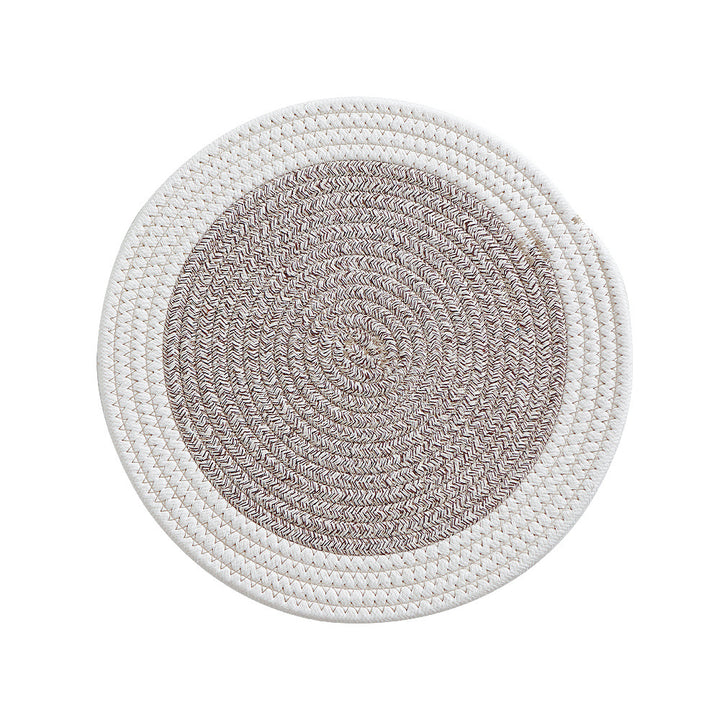 Round woven cotton braided rug for living and entrance area Kalsten