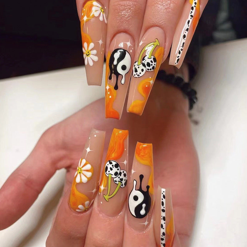 Artful acrylic nails with stylish patterns Kalsten