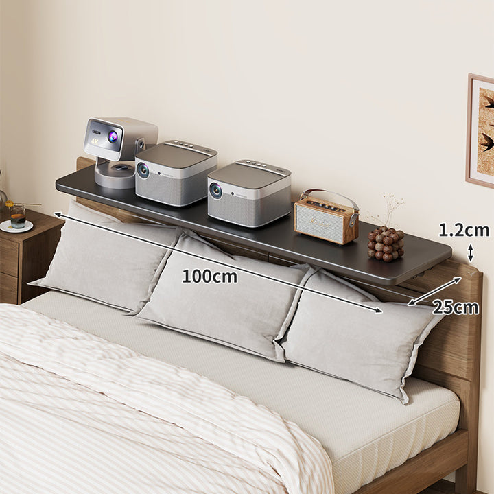 Slim Wall-Mounted Floating Bedside Shelf with Concealed Brackets