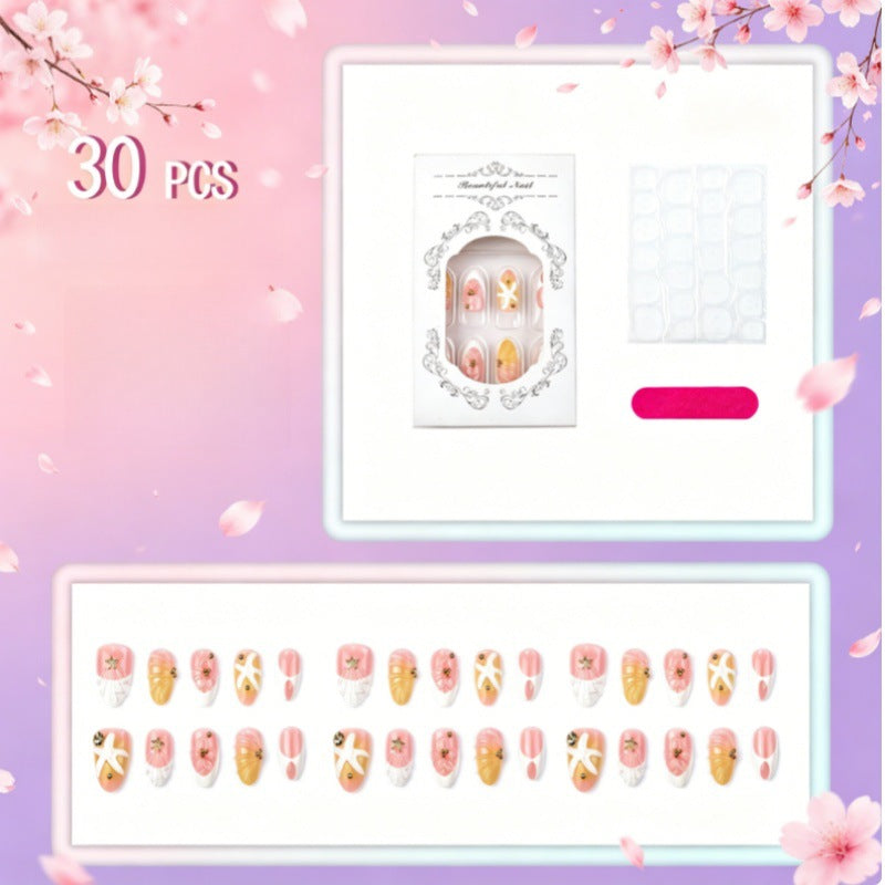 Artistic Press-On Nail Set with Unique Summer Designs Kalsten