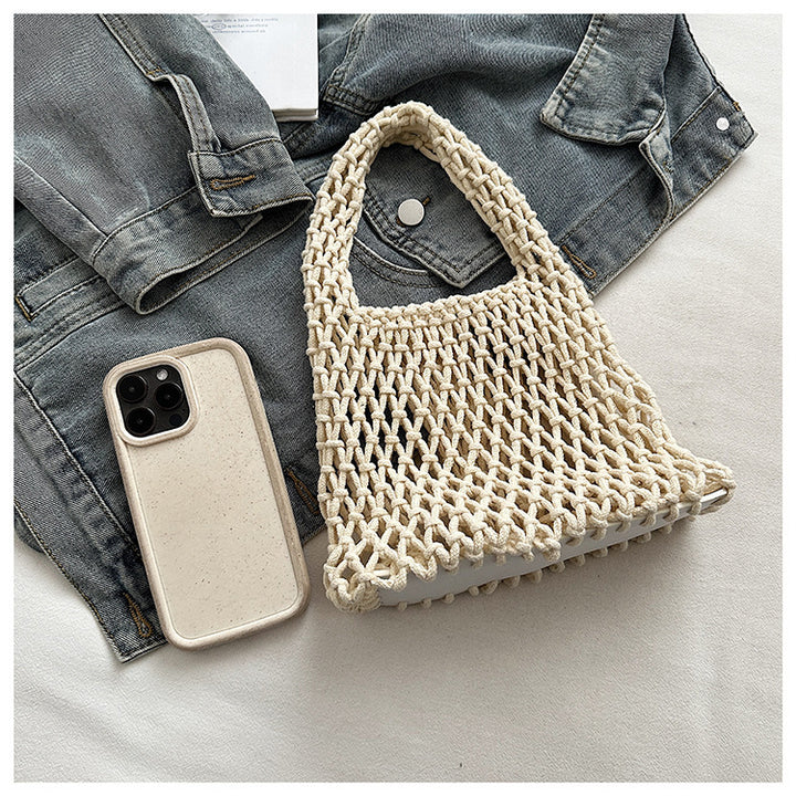 Hand-knotted tote bag with breathable structure Kalsten
