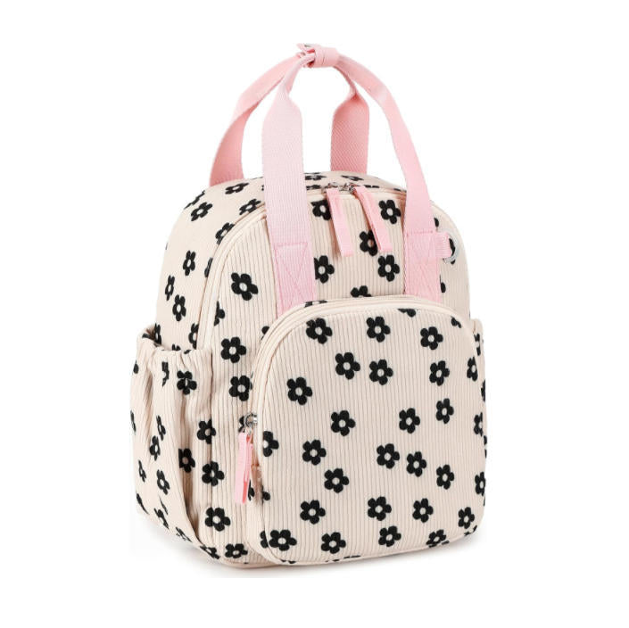 Floral Print Corduroy Backpack Kalsten