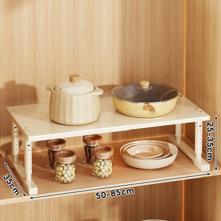 Expandable Adjustable Countertop Appliance Shelf Riser with Height-Adjustable Legs