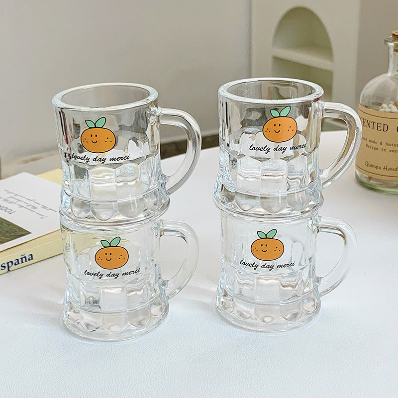 Ceramic mugs set with cheerful orange design Kalsten