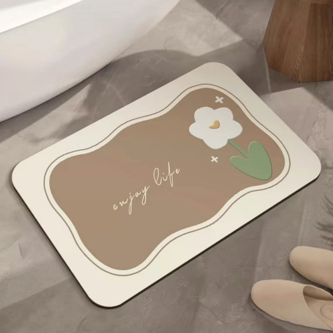 Artistic Floral Bath Mat Kalsten