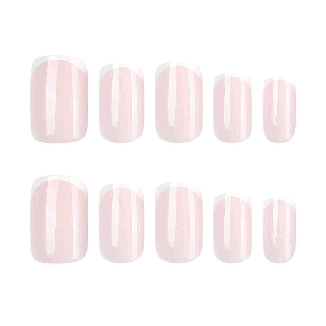 Classic nail extensions with elegant French tips Kalsten