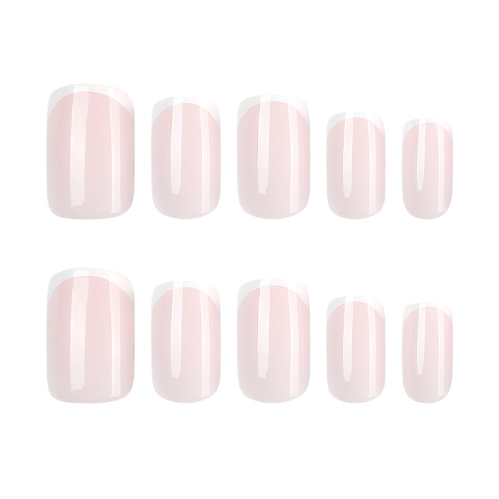 Classic nail extensions with elegant French tips Kalsten