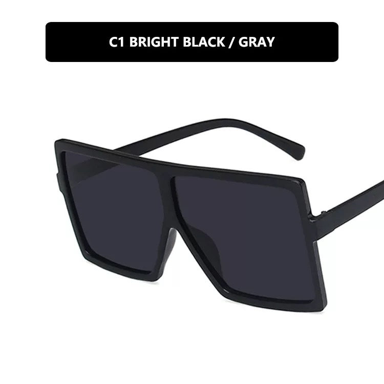 Women modern oversized sunglasses with transparent frame and stylish lenses Kalsten